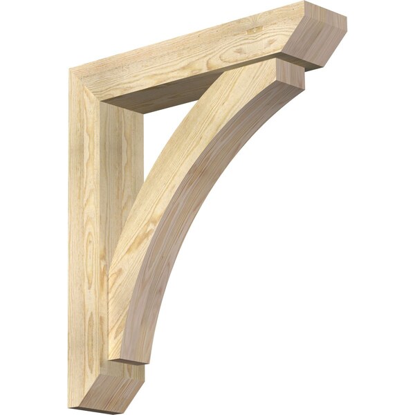 Ekena Millwork Thorton Slat Rough Sawn Bracket w/ Offset Brace, Douglas Fir, 6"W x 28"D x 32"H BKT0604X28X32THR06RDF - main